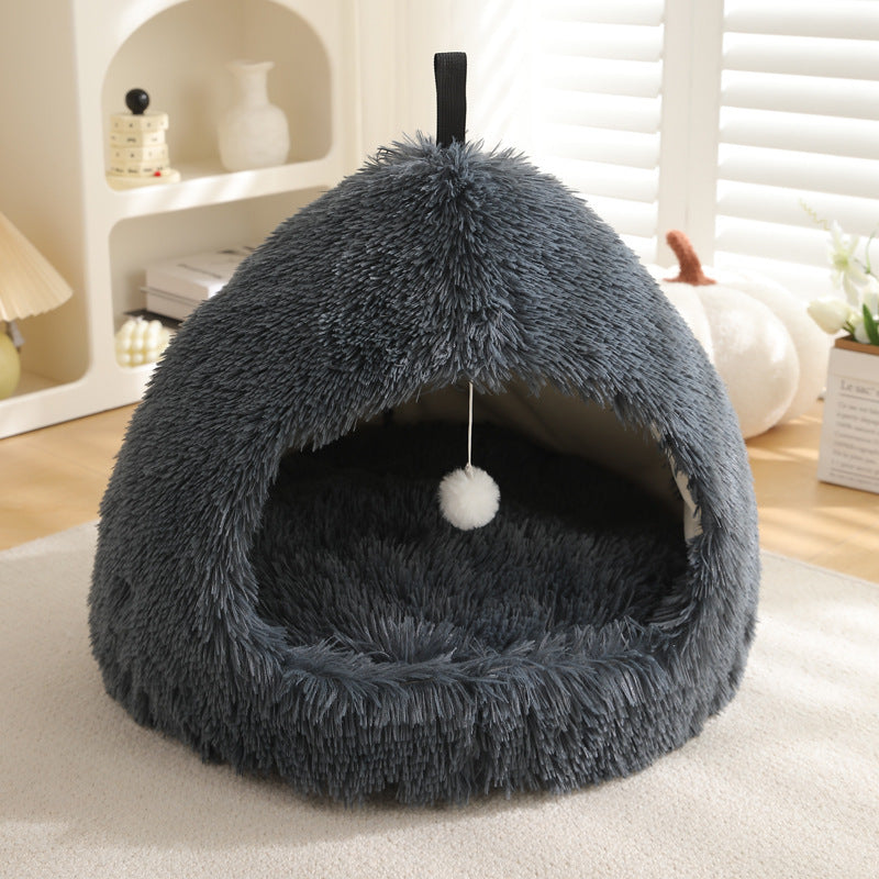Winter Nest Plush Warm Pet Bed