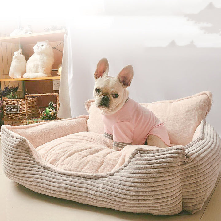 Removable And Washable Plush Warm Pet Bed
