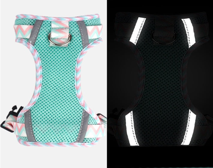 Pet Harness Reflective Leash Stripe