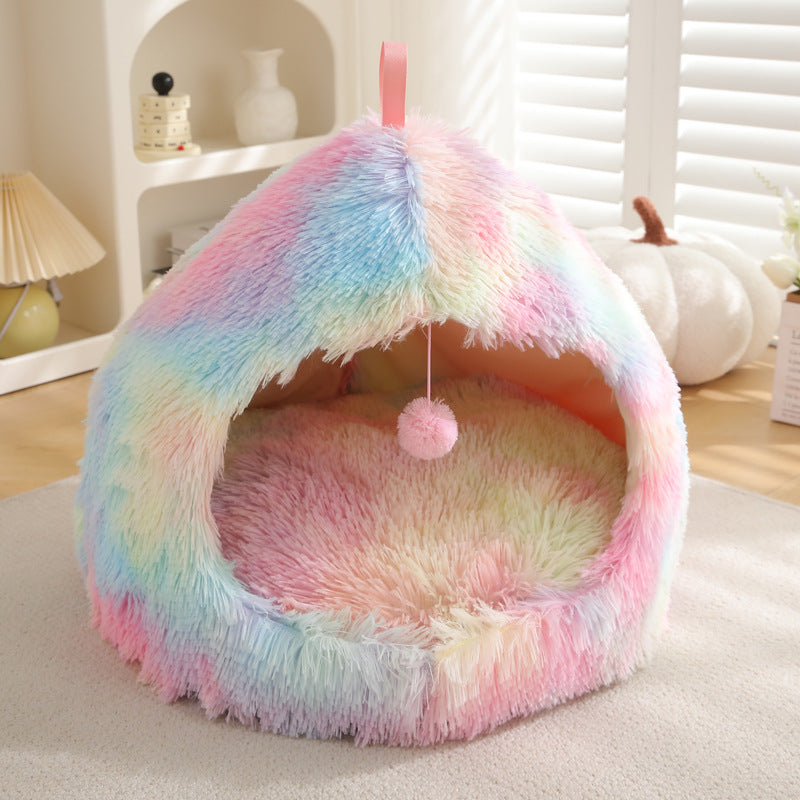 Winter Nest Plush Warm Pet Bed