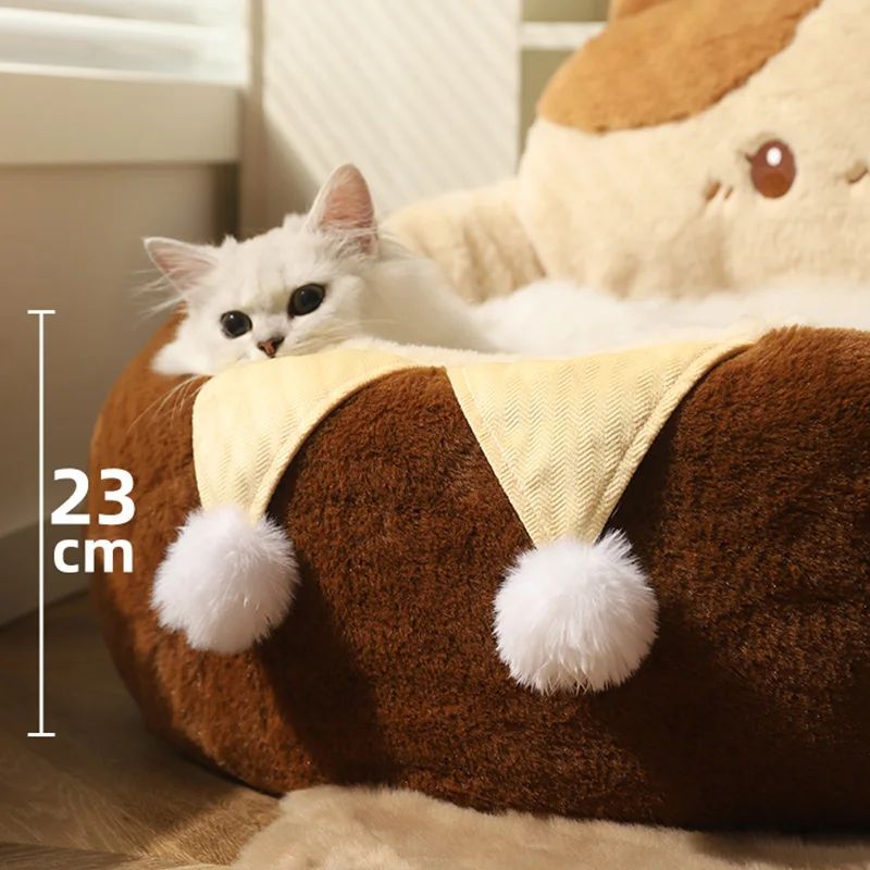 Round Winter Warm Deep Sleep Cushion Pet Bed