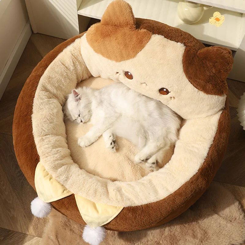 Round Winter Warm Deep Sleep Cushion Pet Bed