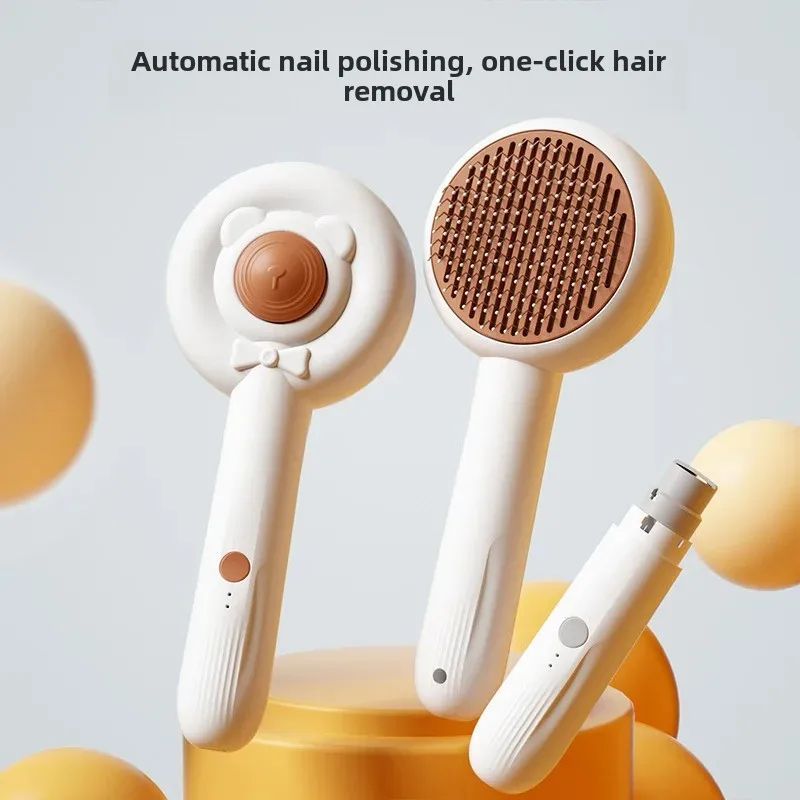 Rechargeable Two-In-One Pet Grooming Cleaning Brush